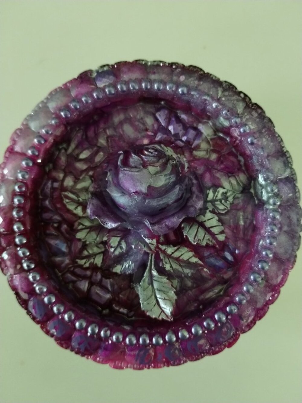 Resin rose jewelry box